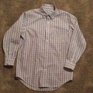 Mens dress shirt Medium long sleeve button down purple/gray
